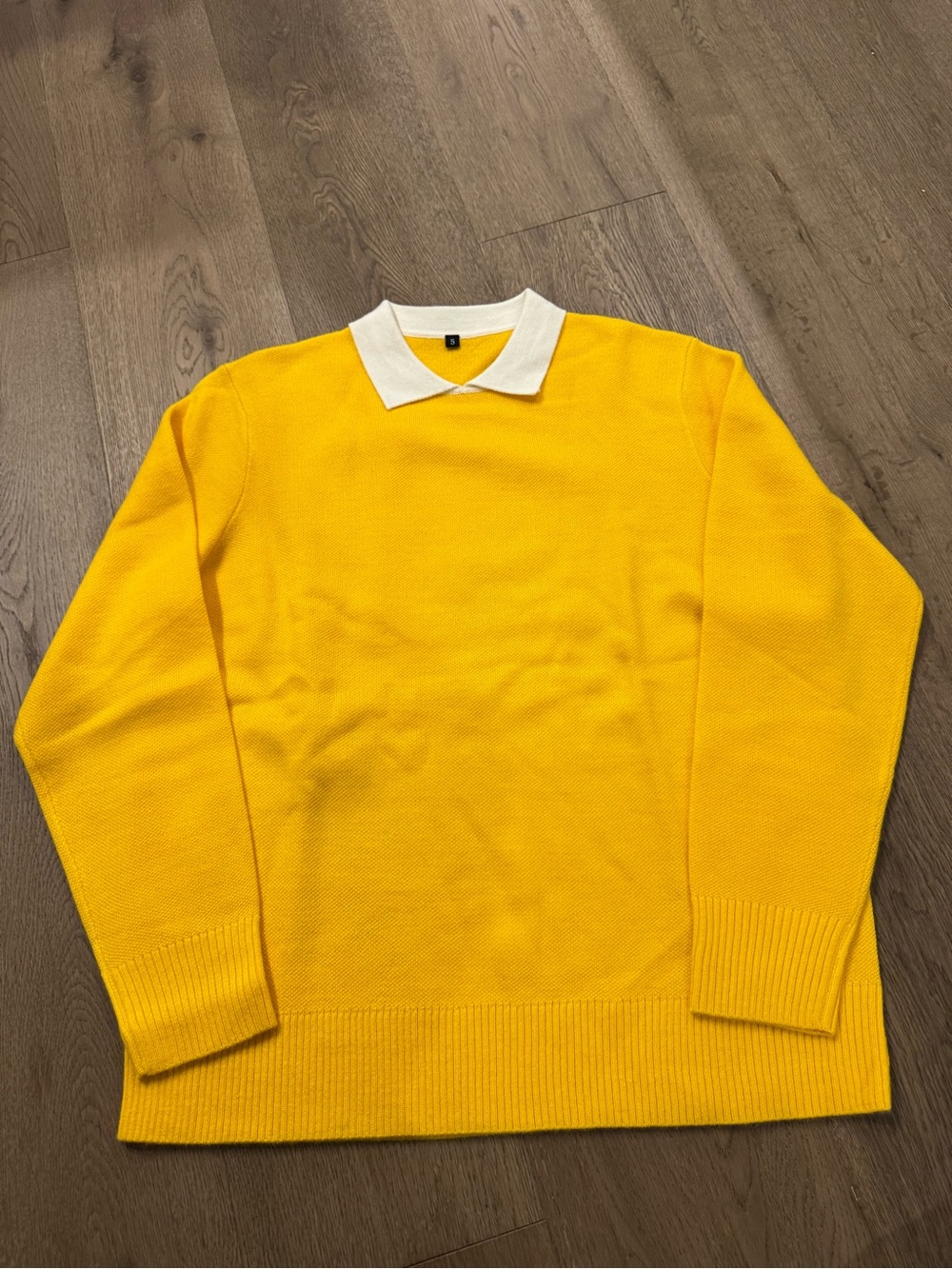 Arthur inspired Yellow Knit Sweater with White Collar
